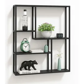 DanDiBo Ambiente Wandregal 90 x 75 x 20 cm Schwarz