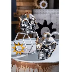 Gilde Poly Skulptur Steampunk Skull
