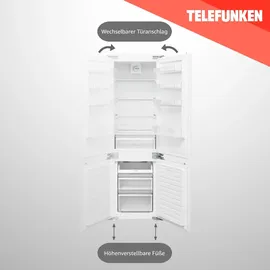 Telefunken Einbau-Kühl-Gefrierkombination Einbaukühlschrank mit Gefrierfach 178cm Nische 243 Liter No Frost