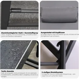 MuCoLa 190 x 63 x 34 cm Grau