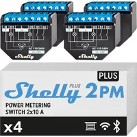 Shelly Plus 2PM | Wlan 2 Kanäle Smart Relais Schalter Rolladenschalter mit Stromverbrauchsmessung | Hausautomation | Google Home Automation Schwarz/Blau