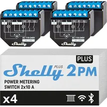 Shelly Plus 2PM | Wlan 2 Kanäle Smart Relais Schalter Rolladenschalter mit Stromverbrauchsmessung | Hausautomation | Google Home Automation Schwarz/Blau