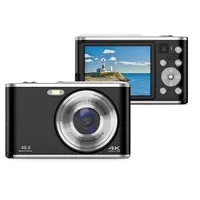 Digitalkamera, HD 1080P-Kinderkamera, Trageband, 48 MP, 2,4-Zoll-IPS-Bildschirm, 16-facher Zoom Anti-Shake, Taschen-Digitalkamera für Reisefotografie-Vlogging, für Kinder, (Black)