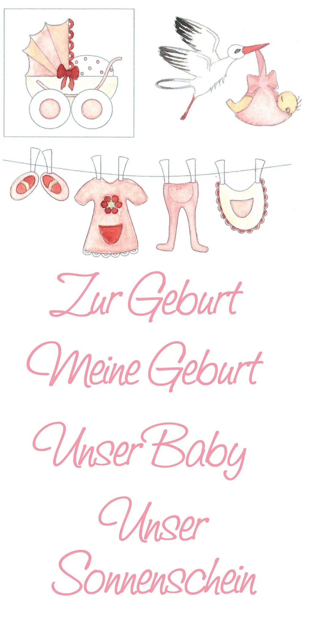 Geburt rosa Multi-Transferbilder