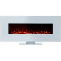 Kekai Alaska Elektrokamin 1600 W 128 x 26 x 61 cm mit Feuersimulation für Wand/Tisch weiß