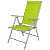 Mojawo 4 Stück Garten Klappstuhl Aluminium - Textilen Silbergrau/Lime