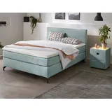 Jockenhöfer Boxspringbett Alinas, mit Topper", und Zierkissen, in unterschiedliche Farbvarianten und Breiten lieferbar, grün