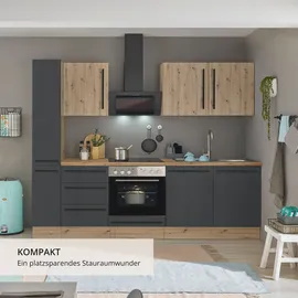 kochstation Küchenzeile Florida 240 cm schwarz