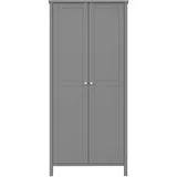 VCM ebuy24 Trone Kleiderschrank 2 Türen zusätzliche Ablagen grau.