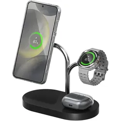 Samsung GP-PWU024WIABW, Drinnen, USB, Kabelloses Aufladen, Schwarz, Silber