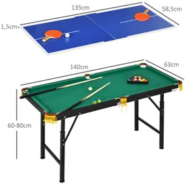 sportnow Multigame Spieletisch mit Tischtennis Billardtisch