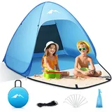 LuxusKollektion Strandmuschel Pop Up Strandmuschel UV-Schutz 50+ Azure M für 1-3 Personen