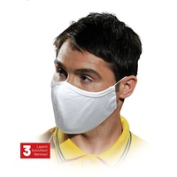 Mundschutz 10 STÜCK Maske Mund Nase Atemschutz 100% Baumwolle waschbar 3-lagig weiß