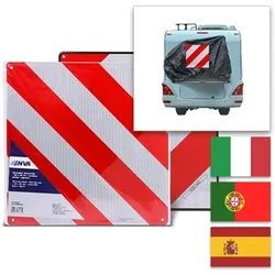 Enva 2x Warntafel, Warnschild - 50 x 50 cm - wendbar: Italien+Spanien