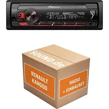 JUST SOUND best choice for caraudio Autoradio Einbaupaket Pioneer MVH-S320BT Renault Kangoo 1 Tuner List Lenkradfernbedienung | Bluetooth USB
