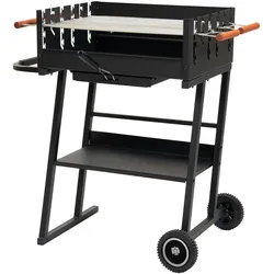 Tarrington House Holzkohlegrill Brigida, Grillfläche 41 x 58.5 cm, 2 höhenverstellbare Grillroste, fahrbar, Stahl, schwarz