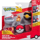 Jazwares Pokémon Clip'n'Go Poké Gürtel Set Pokéball, Luxusball & Glumanda