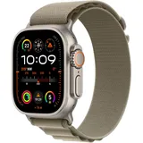 Apple Watch Ultra 2 GPS + Cellular 49 mm Titangehäuse natur, Alpine Loop olive S