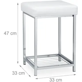 Relaxdays Hocker 10024633_49 weiß Kunstleder