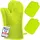 MILCEA Ofenhandschuhe Topflappen Topfhandschuhe 4er Set - Ofenhandschuhe Hitzebestaendig bis 300°C, Rutschschutz, Verlängern, Weich, Backhandschuhe Kochhandschuhe Oven Gloves, Grün