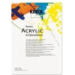 Kreul, Künstlerfarbe + Bastelfarbe, Knstlerblock "Paper Acrylic", 10 Blatt, DIN A4 (Weiss)