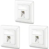 deleyCON 3x CAT6a Keystone Netzwerkdosen Set Unterputz 3x Netzwerkdose - Keystone Modul STP Geschirmt Metall Gehäuse RJ45 Keystone Jack Datendose Netzwerkkabel,