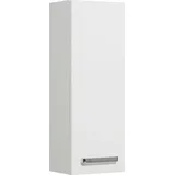 Saphir Hängeschrank Quickset Wand-Badschrank 25 cm breit mit 1 Tür und 2 Einlegeböden Badezimmer-Hängeschrank inkl. Türdämpfer, Griffe in Chrom Glanz weiß