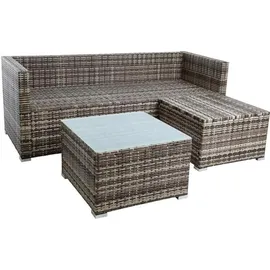 Estexo 3-Sitzer Rattan Couch Lounge-Set beige/braun