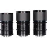 Sirui Saturn 1.6x Carbon Fiber Full-frame Anamorphic Lens Set RF Mount 35mm, 50mm, &75mm Blue Flare