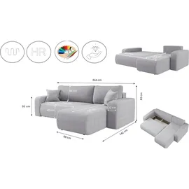 kaiser möbel Eckcouch Cord 4-Sitzer Grau