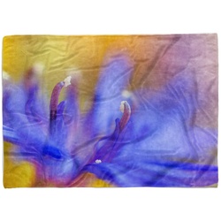 Sinus Art Handtücher Handtuch Strandhandtuch Saunatuch Kuscheldecke mit Fotomotiv Blaue Blüte Nahauf, Baumwolle-Polyester-Mix (1-St), Handtuch 50 cm x 100 cm