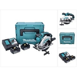 Makita, Handkreissäge, DSS 610 RTJ Akku Handkreissäge 18 V 165 mm + 2x Akku 5,0 Ah + Ladegerät + Makpac