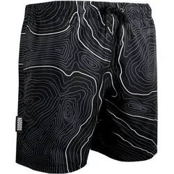 GUGGEN MOUNTAIN 2335 Herren Badehose Streifen lässige Boardshorts Linien Muster L