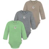 Normani Outdoor Sports 3er Pack Baby Merino Langarmbody „Tuai" in Beige/Grau/Grün | Gr.: 74