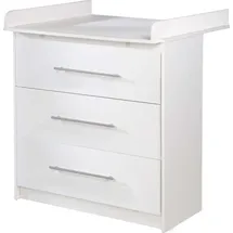 roba Wickelkommode „Maren“ mit abnehmbarem Aufsatz, schmal, 3 Schubladen, Wickelhöhe 90,5 cm, Weiß