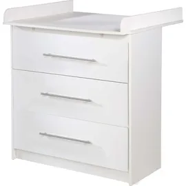 roba Wickelkommode „Maren“ mit abnehmbarem Aufsatz, schmal, 3 Schubladen, Wickelhöhe 90,5 cm, Weiß