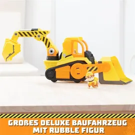 Spin Master Rubble & Crew - Großes Planierraupen-Baufahrzeug mit Licht- und Geräuscheffekten und Rubble-Figur, - Gelb
