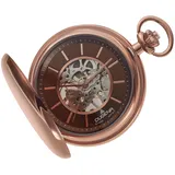 Dugena Herren-Taschenuhr 4460977-1, Savonette, Handaufzugswerk, skelettiert, Bronze, mit Mineralglas und Indexe, 51 mm