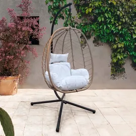 Svita Shelly Hängesessel mit Gestell Hängestuhl Hängesitz Hängekorb Natur