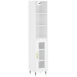 vidaXL Highboard Hochglanz-Weiß 34,5x34x180 cm Holzwerkstoff