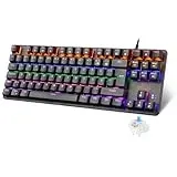 Rii Mechanische Tastatur Gaming Keyboard, Gaming Tastatur TKL mit QWERTZ, Tastatur Mechanisch mit Blaue Schalter, Tastatur Kabel