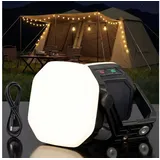 oyajia LED Solarleuchte LED Laterne Solar Campinglampe & Powerbank 6600mAh Outdoor Camping, IP65 Wasserdicht, LED fest integriert, Warmweiß, Kaltweiß, Neutralweiß, Tragbar Aufladbar Zeltlampe für Camping, Stromausfälle, Wandern schwarz