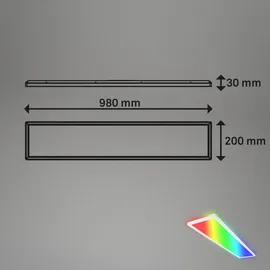 Briloner - LED Deckenlampe 98cm mit indirektem Licht, RGB+W bunte Lichtfarben, Fernbedienung, LED Lampe, LED Deckenleuchte, Wohnzimmerlampe, LED Panel, Küchenlampe, 98x20x3 cm, Weiß