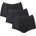 Damen Slip 3er Pack Basic einfarbig Schwarz 42