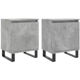 vidaXL Nachttische 2 Stk. Betongrau 40x30x50 cm Holzwerkstoff
