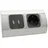 Kalb Material Für Möbel USB-Steckdose 2-fach Schwarz/Silber