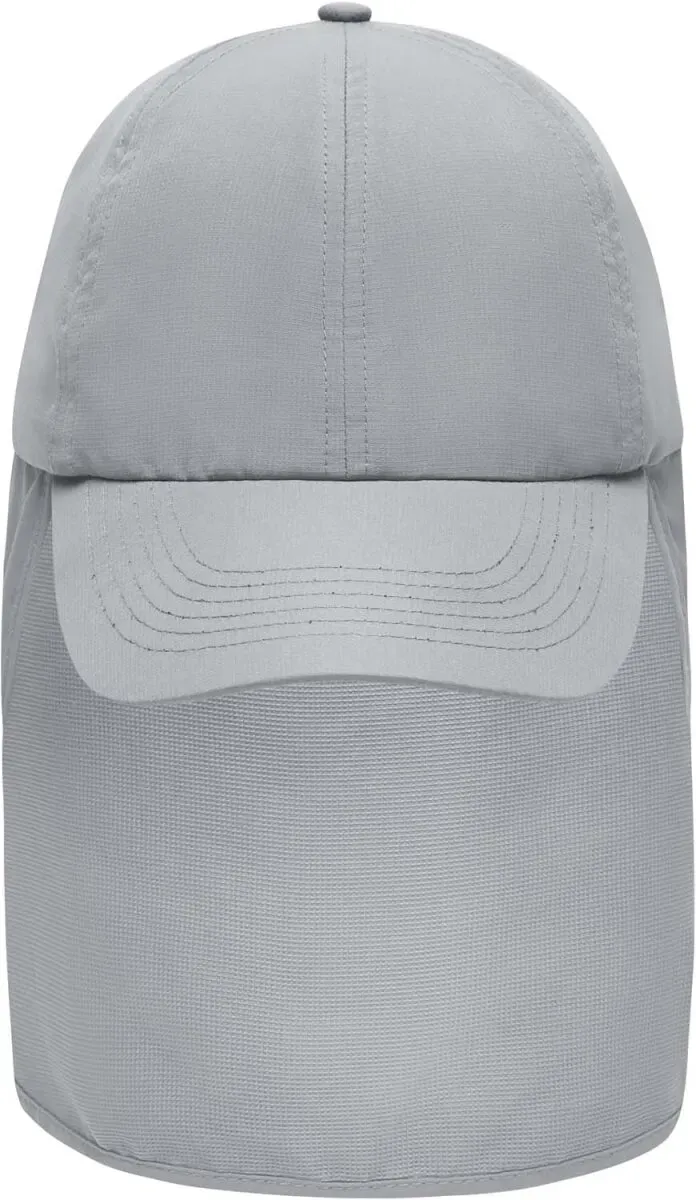 Myrtle Beach Unisex 6-Panel Kappe mit Nackenschutz Abenteuer Cap MB6243 grey one size