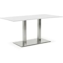 Kadima Design Designertisch, Stahlbeinen, 160x80 cm, vielseitig, robust. Weiß