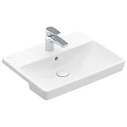 Villeroy und Boch Avento Vorbauwaschtisch 4A0655R1 55x44cm, weiß C-plus, 1 Hahnloch, mit Überlauf
