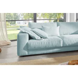 KAWOLA Ecksofa Madeline Cord Recamiere rechts hellblau